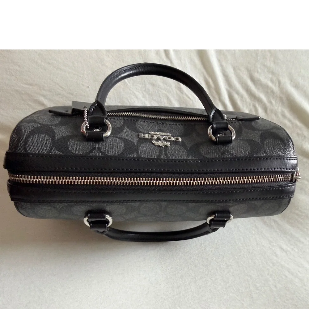 Coach Black and Charcoal Signature Satchel